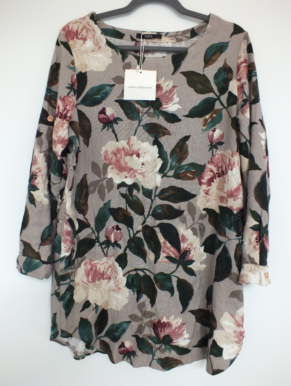ZAFUL | Floral Linen-Blend Mini Dress